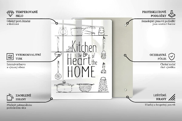 Steklena podloga za rezanje Napis stavek