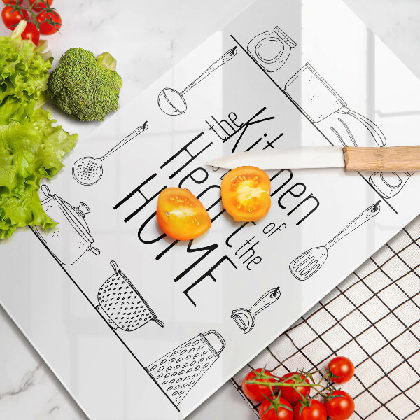 Steklena podloga za rezanje Napis stavek