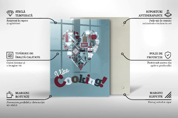 Steklena podloga za rezanje I like cooking