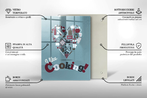 Steklena podloga za rezanje I like cooking