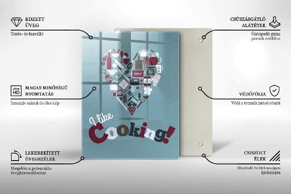 Steklena podloga za rezanje I like cooking