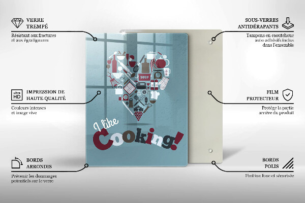 Steklena podloga za rezanje I like cooking