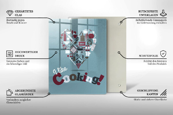 Steklena podloga za rezanje I like cooking