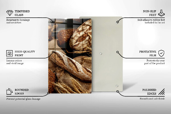 Steklena podloga za rezanje Kruhovi kruhki