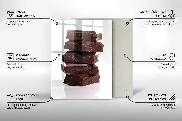 Steklena podloga za rezanje Čokoladne kocke