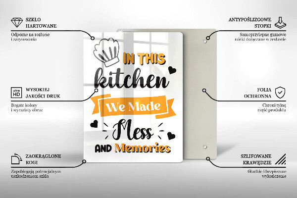 Steklena podloga za rezanje In this kitchen we made mess and memories