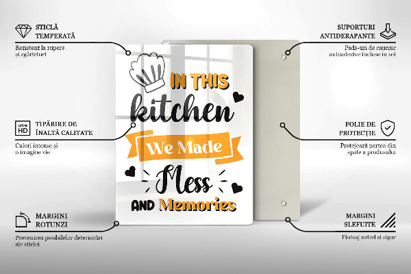 Steklena podloga za rezanje In this kitchen we made mess and memories