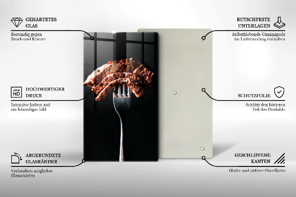 Steklena podloga za rezanje Meso na vilicah