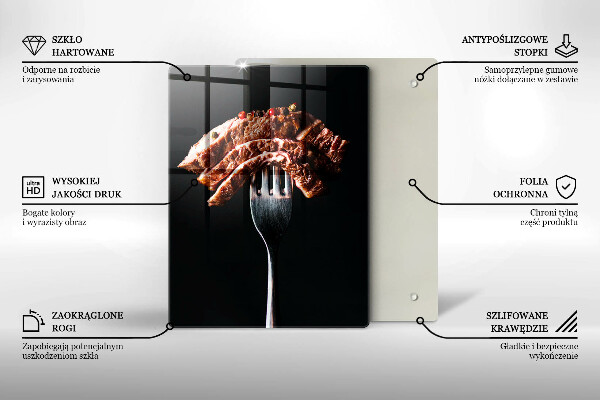 Steklena podloga za rezanje Meso na vilicah