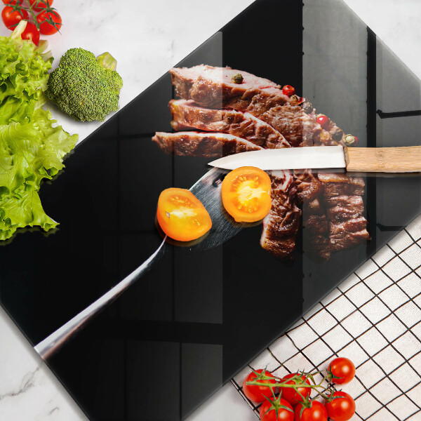 Steklena podloga za rezanje Meso na vilicah