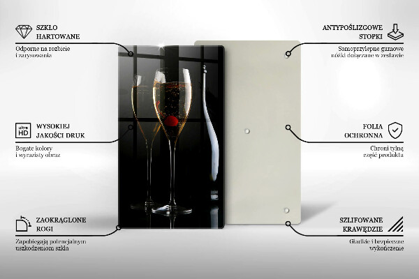 Steklena podloga za rezanje Kozarci za šampanjec