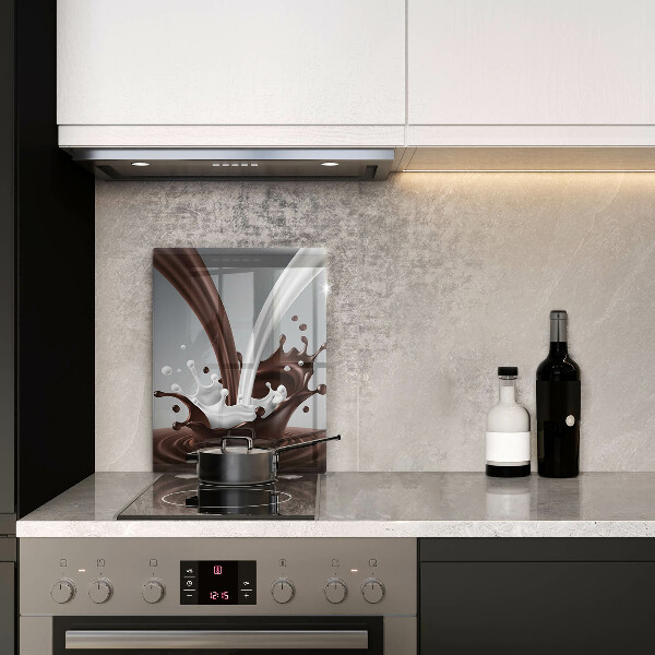 Steklena podloga za rezanje Mleko in čokolada