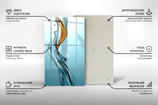 Steklena podloga za rezanje Vodni curek