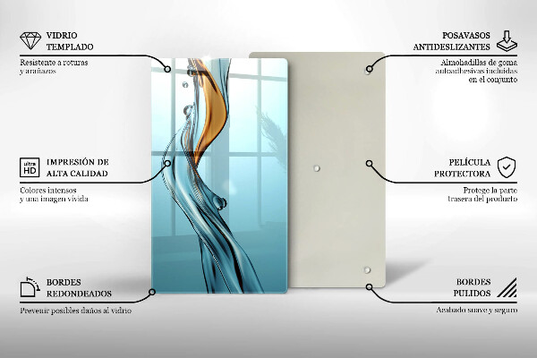 Steklena podloga za rezanje Vodni curek