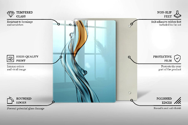 Steklena podloga za rezanje Vodni curek