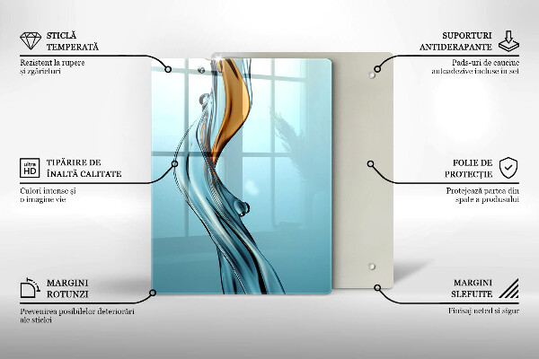 Steklena podloga za rezanje Vodni curek