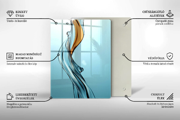 Steklena podloga za rezanje Vodni curek