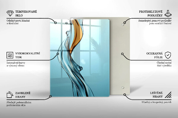 Steklena podloga za rezanje Vodni curek