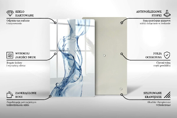 Steklena podloga za rezanje Čisto vodo