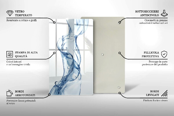 Steklena podloga za rezanje Čisto vodo