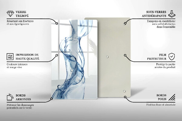 Steklena podloga za rezanje Čisto vodo