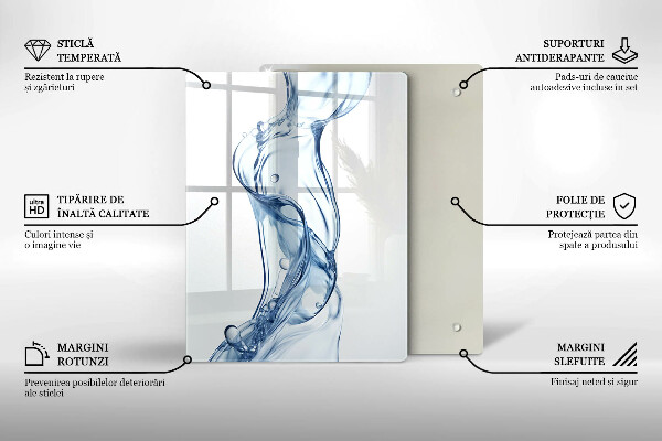 Steklena podloga za rezanje Čisto vodo