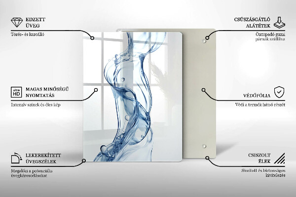 Steklena podloga za rezanje Čisto vodo