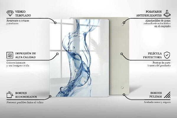 Steklena podloga za rezanje Čisto vodo