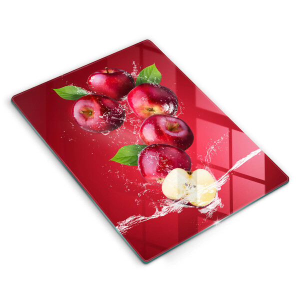 Steklena podloga za rezanje Sočna jabolka v vodi