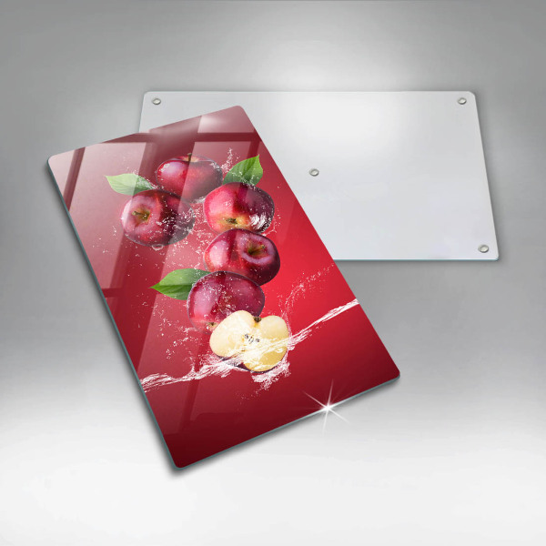 Steklena podloga za rezanje Sočna jabolka v vodi