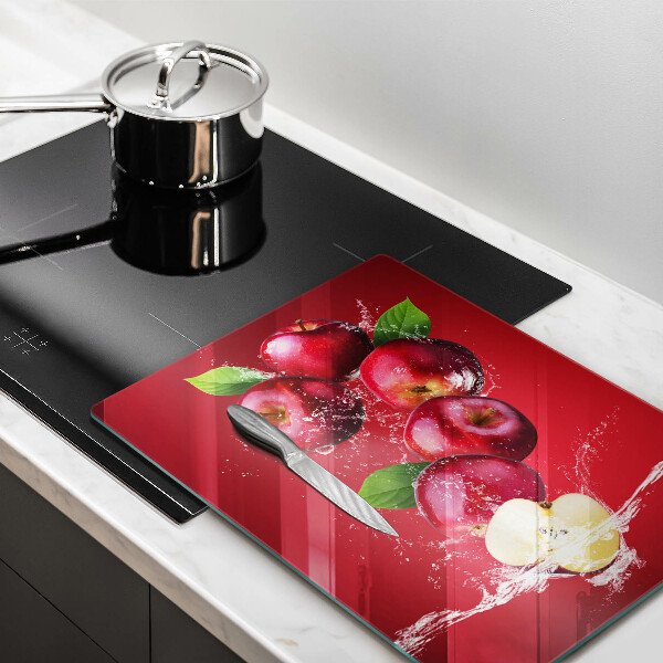 Steklena podloga za rezanje Sočna jabolka v vodi