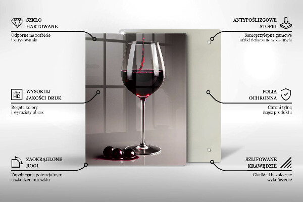 Steklena podloga za rezanje Kozarec in grozdje