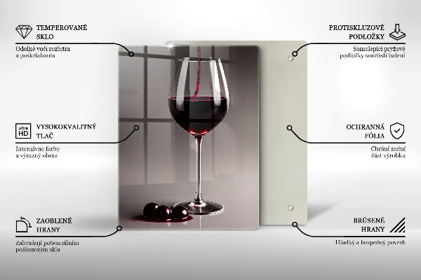 Steklena podloga za rezanje Kozarec in grozdje