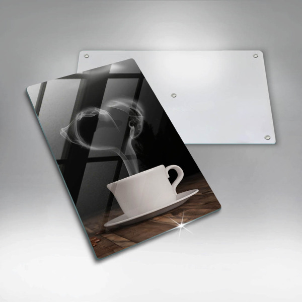 Steklena podloga za rezanje Kavna skodelica srce