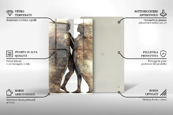 Steklena podloga za rezanje Telesa zaljubljenih ljudi