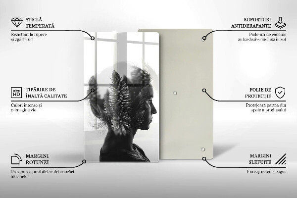 Steklena podloga za rezanje Ženska in gozd