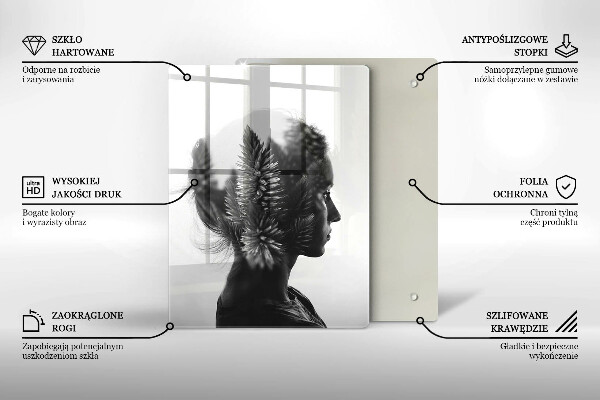 Steklena podloga za rezanje Ženska in gozd