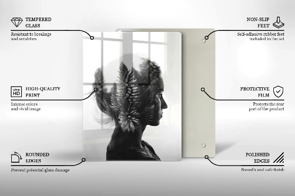 Steklena podloga za rezanje Ženska in gozd