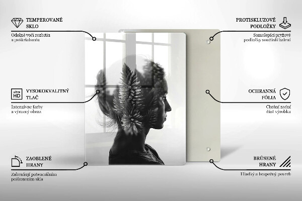 Steklena podloga za rezanje Ženska in gozd