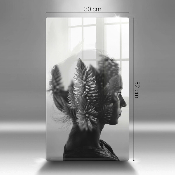 Steklena podloga za rezanje Ženska in gozd