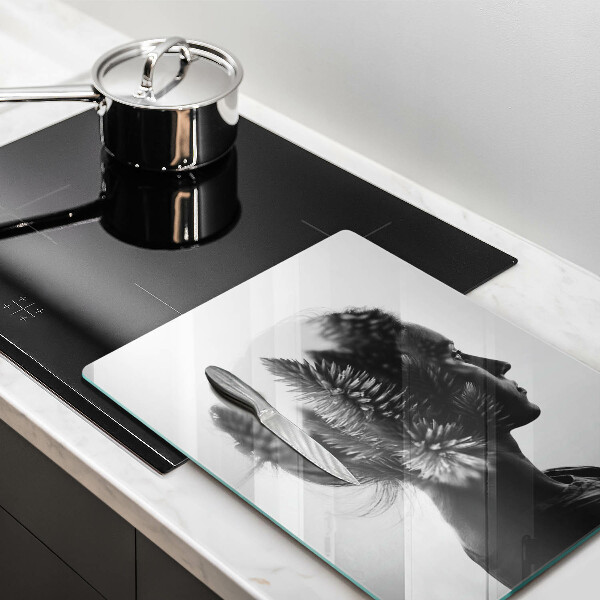 Steklena podloga za rezanje Ženska in gozd