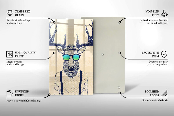 Steklena podloga za rezanje Ilustracija moža jelena