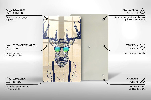 Steklena podloga za rezanje Ilustracija moža jelena