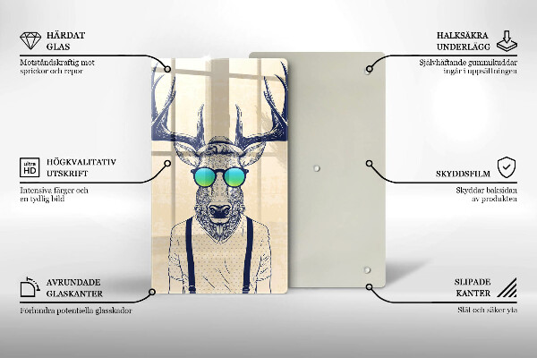 Steklena podloga za rezanje Ilustracija moža jelena