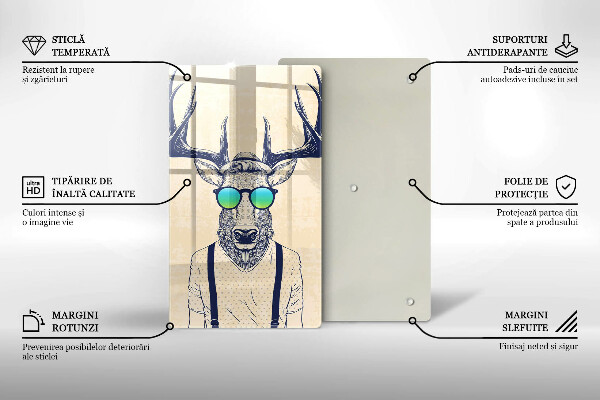 Steklena podloga za rezanje Ilustracija moža jelena