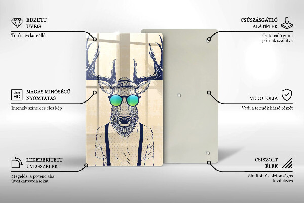 Steklena podloga za rezanje Ilustracija moža jelena