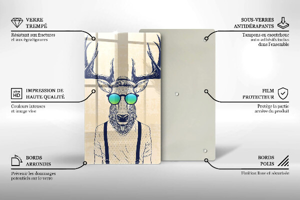 Steklena podloga za rezanje Ilustracija moža jelena