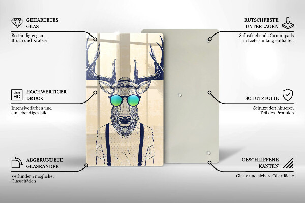 Steklena podloga za rezanje Ilustracija moža jelena