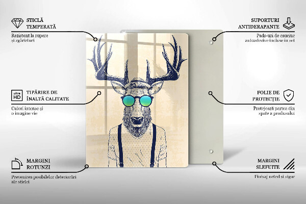 Steklena podloga za rezanje Ilustracija moža jelena