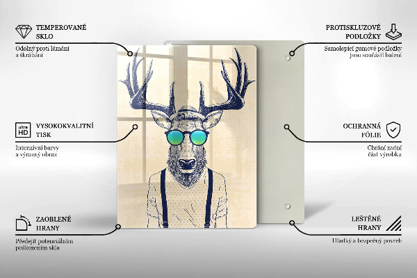 Steklena podloga za rezanje Ilustracija moža jelena